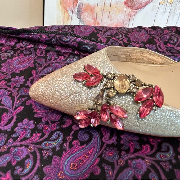 Gold leather slingback pumps. - Picture 6 of 6